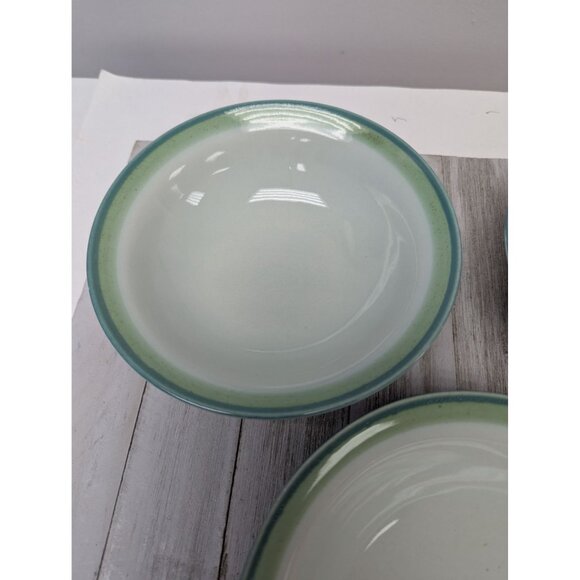 Vintage Stoneware JCPenney Sea Green Soup Cereal Bowls Set Of 3 - Picture 4 of 7